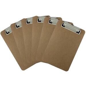 Six (6) Memo Size 6'' x 9'' Clipboards and 25pcs Pocket Pencils with erasers